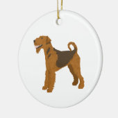 Airedale Persoonlijke kerstontkleuring van de hond Keramisch Ornament (Links)
