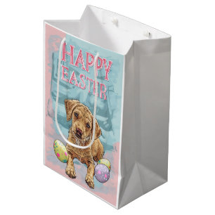 Airedale Pup Happy Pasen Medium Cadeauzakje