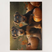 Airedale Puppy Autumn Delight Pompoen Legpuzzel (Verticaal)