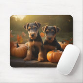 Airedale Puppy Autumn Delight Pompoen Muismat (Met muis)