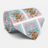 Airedale Puppy Gelukkig Pasen Stropdas (Opgerold)