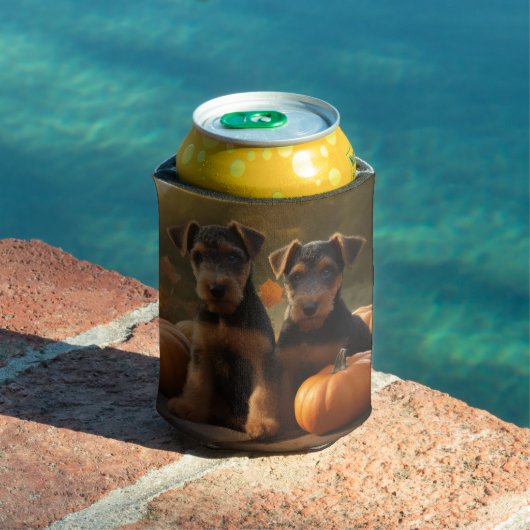 Airedale Puppy Herfst Delight Pompoen Blikjeskoeler (Insitu Zwembad)