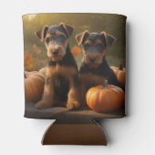 Airedale Puppy Herfst Delight Pompoen Blikjeskoeler (Achterkant)
