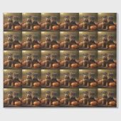 Airedale Puppy Herfst Delight Pompoen Cadeaupapier (Vlak)