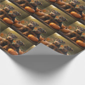 Airedale Puppy Herfst Delight Pompoen Cadeaupapier (Hoek)