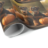 Airedale Puppy Herfst Delight Pompoen Cadeaupapier (Rol Hoek)