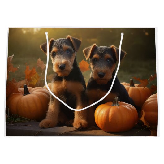Airedale Puppy Herfst Delight Pompoen Groot Cadeauzakje