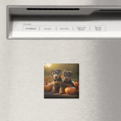 Airedale Puppy Herfst Delight Pompoen Magneet (Insitu (Vaatwasser))