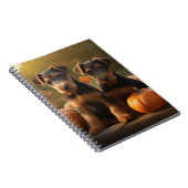 Airedale Puppy Herfst Delight Pompoen Notitieboek (Rechterzijde)