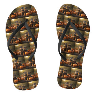 Airedale Puppy Herfstpracht Pompoen Teenslippers