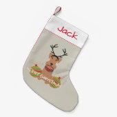 Airedale Reindeer Merry kerstpas Kleine Kerstsok (Voorkant (Hangend))