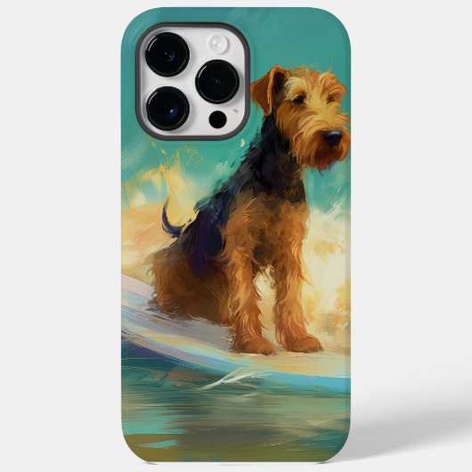 Airedale strand surfen schilderij Case-Mate iPhone case (Achterkant)