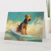 Airedale strand surfen schilderij kaart (Voorkant)