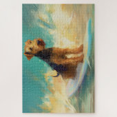 Airedale strand surfen schilderij legpuzzel (Verticaal)