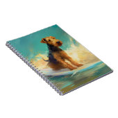 Airedale strand surfen schilderij notitieboek (Rechterzijde)