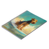 Airedale strand surfen schilderij notitieboek (Linkerzijde)
