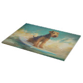 Airedale strand surfen schilderij snijplank (Hoek)