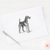 Airedale tekening.png ovale sticker (Envelop)