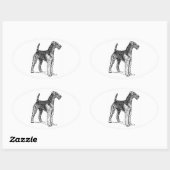 Airedale tekening.png ovale sticker (Vel)