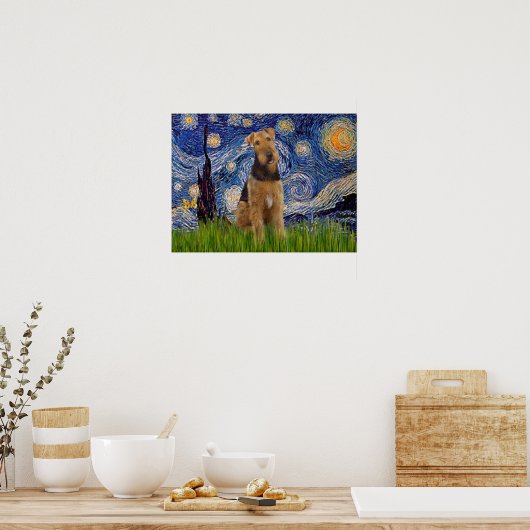 Airedale Terrier (#1) - Sterrennacht Poster (Keuken)