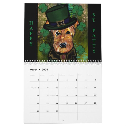 AIREDALE TERRIER 2026 KALENDER (Mar 2026)
