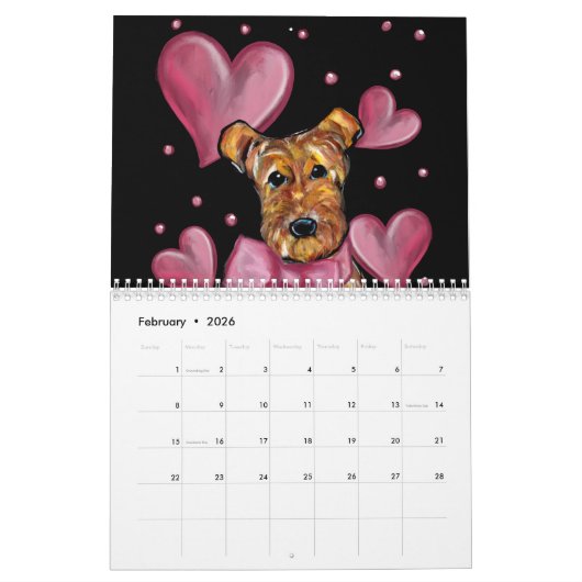 AIREDALE TERRIER 2026 KALENDER (Feb 2026)