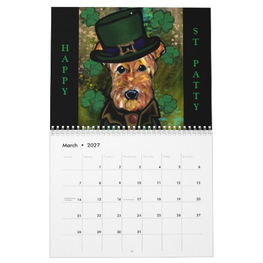 AIREDALE TERRIER 2026 KALENDER (Mar 2027)