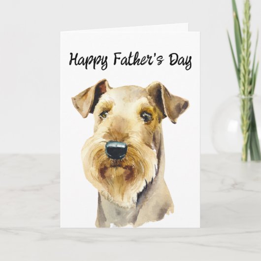 Airedale Terrier Aangepaste Hond Papa Vaderdag Kaa Kaart (Voorkant)