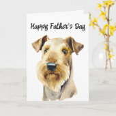Airedale Terrier Aangepaste Hond Papa Vaderdag Kaa Kaart (Gele Bloem)