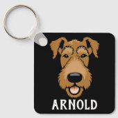 Airedale Terrier aangepaste hondennaam gepersonali Sleutelhanger (Voorkant)