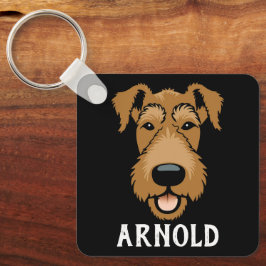Airedale Terrier aangepaste hondennaam gepersonali Sleutelhanger