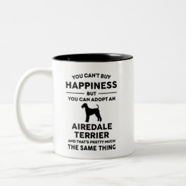 Airedale Terrier Adoption Happiness Tweekleurige Koffiemok