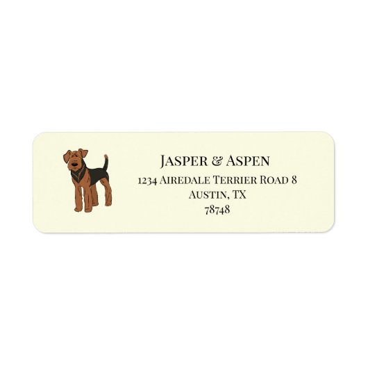 Airedale Terrier-adres Etiket (Voorkant)