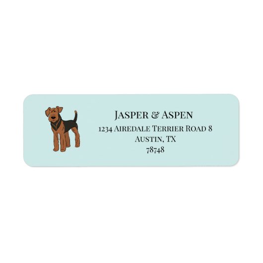 Airedale Terrier-adres Etiket (Voorkant)
