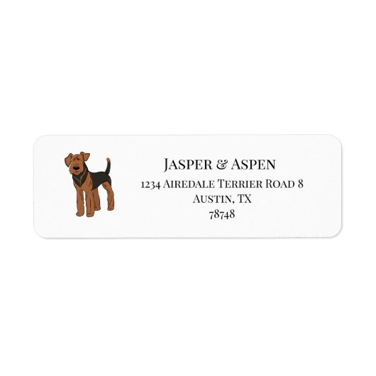 Airedale Terrier-adres Etiket (Voorkant)