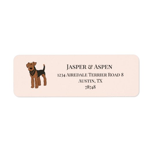 Airedale Terrier-adres Etiket (Voorkant)
