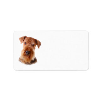 Airedale Terrier adreslabel Etiket