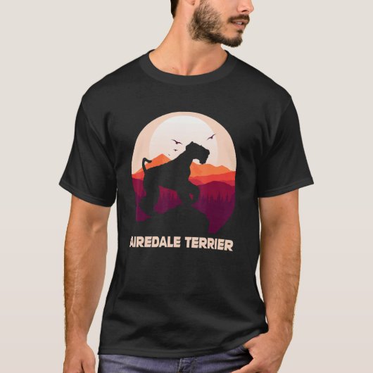 Airedale Terrier and Moon Halloween T-shirt (Voorkant)