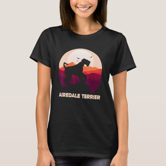 Airedale Terrier and Moon Halloween T-shirt (Voorkant)