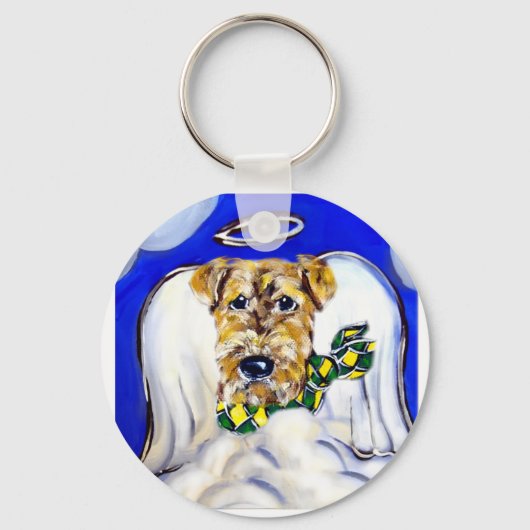 Airedale Terrier Angel Sleutelhanger (Voorkant)