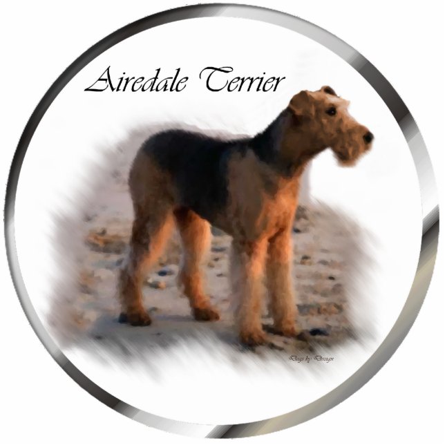 Airedale Terrier Art Fotobeeldje Ornament (Voorkant)