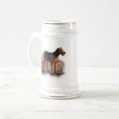 Airedale Terrier Art Gifts Bierpul (Voorkant links)