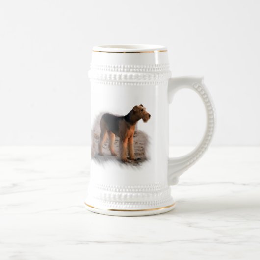 Airedale Terrier Art Gifts Bierpul (Rechts)