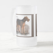 Airedale Terrier Art Gifts Matglas Bierpul (Voorkant links)