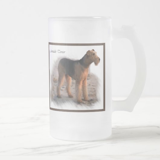 Airedale Terrier Art Gifts Matglas Bierpul (Rechts)