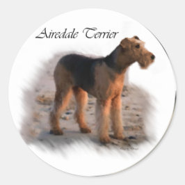 Airedale Terrier Art Gifts Ronde Sticker