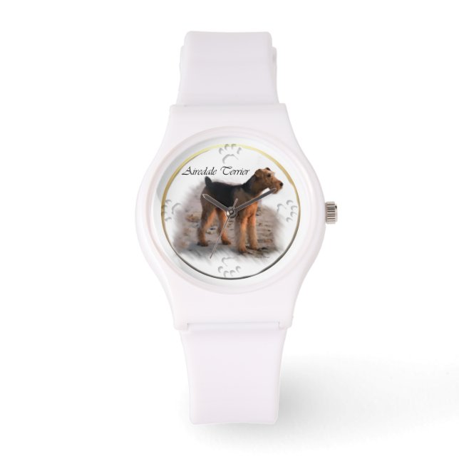 Airedale Terrier Art Horloge (Voorkant)