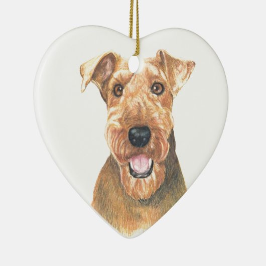 Airedale Terrier Art Keramisch Ornament (Rechts)