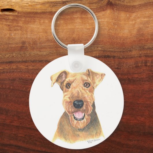 Airedale Terrier Art Sleutelhanger (Voorkant)