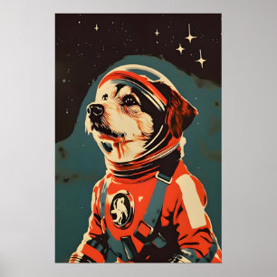 Airedale Terrier Astronaut Poster, Airedale Poster